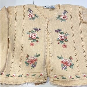 New Look - vintage granny sweater, embroidered, M‎